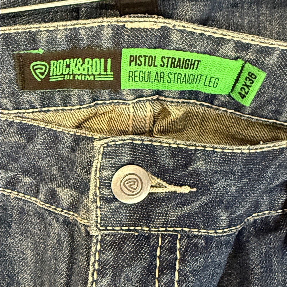 Rock and Roll Denim Jeans Pistol Straight 42x36 NWT - Picture 6 of 6